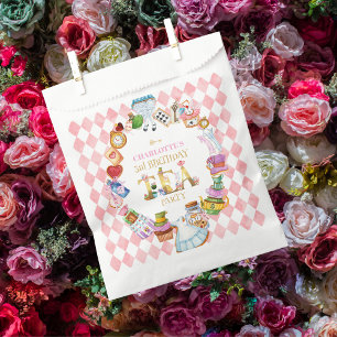 Pink Alice in Wonderland 3rd Birthday Favour Bags