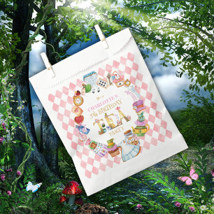Pink Alice in Wonderland 5th Birthday   Favour Bags