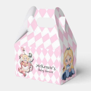 Pink Alice in Wonderland and Friends Baby Shower Favour Box