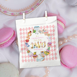 Pink Alice in Wonderland Tea for Two Birthday   Favour Bags