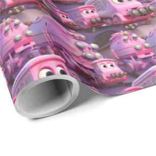 Pink All Aboard! Train Gift Wrap