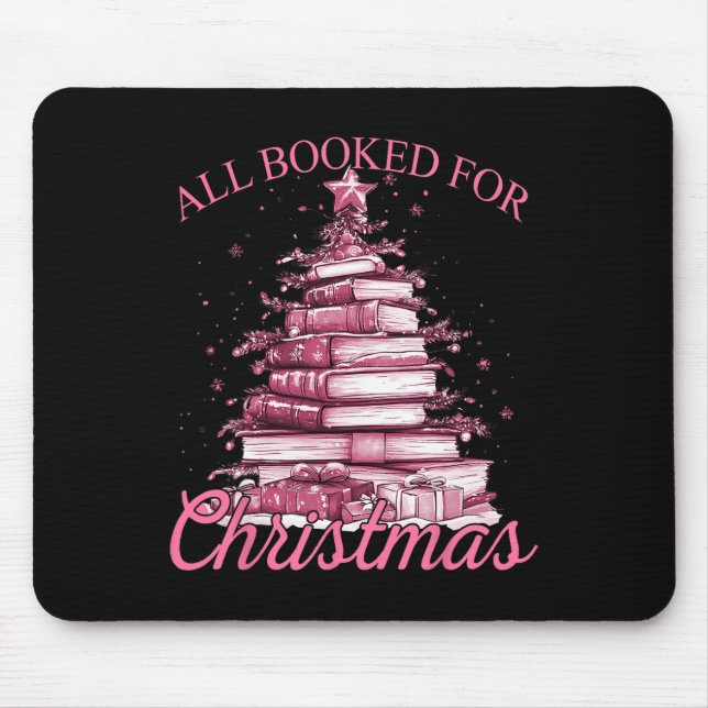 Pink All Booked For Christmas  Mouse Mat (Front)