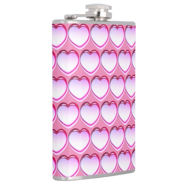 Pink 'All Hearts'  Party time  Hip Flask (Right)