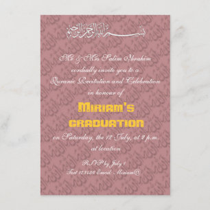 Pink Allah muslim celebration Invitation