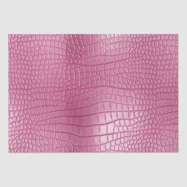 Pink Alligator Animal Print Tissue Paper (Front)