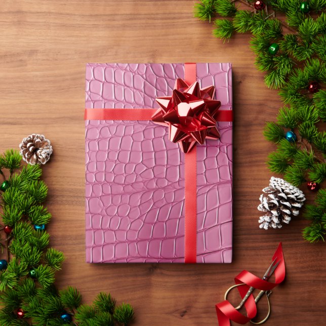 Pink Alligator Animal Print Wrapping Paper (Holiday Gift)