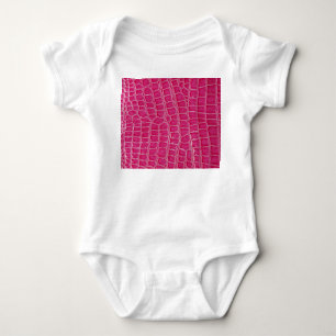 Pink Alligator Patterned Texture Baby Bodysuit