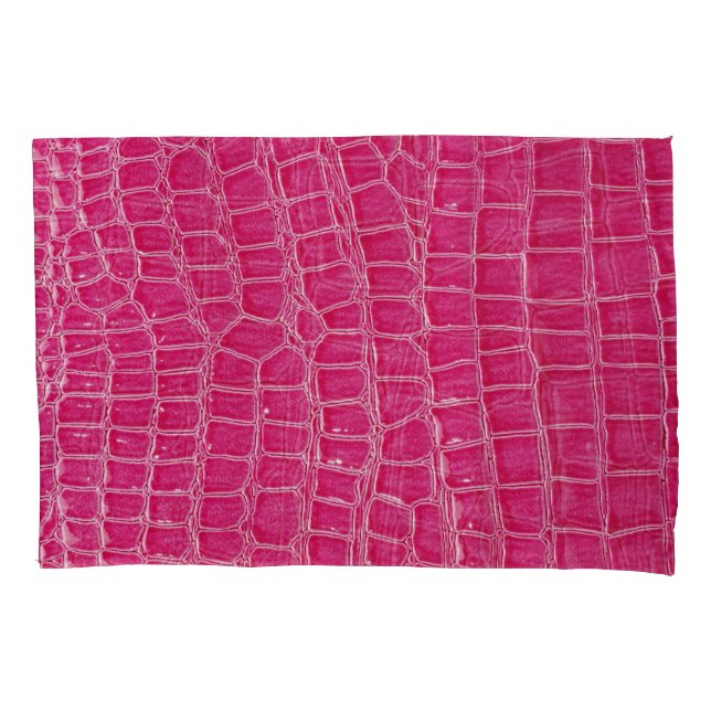 Pink Alligator Patterned Texture Pillowcase (Front)
