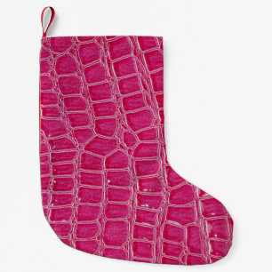 Pink Alligator Patterned Texture Small Christmas Stocking
