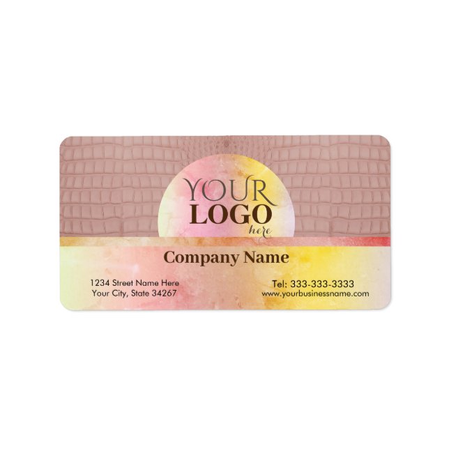 Pink Alligator Print Label (Front)