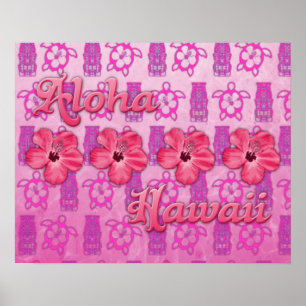 Pink Aloha Hawaii Poster