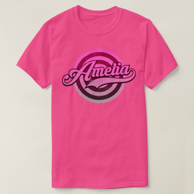 Pink Amelia Name T-Shirt (Design Front)