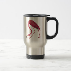 Pink American Flamingo Audubon Bird Vintage Art Travel Mug