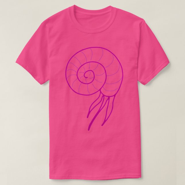 Pink Ammonite line art T-Shirt (Design Front)