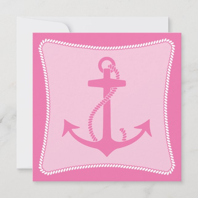Pink Anchor Invitations (Front)