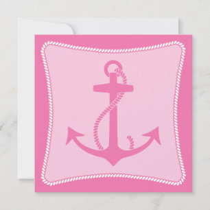 Pink Anchor Invitations
