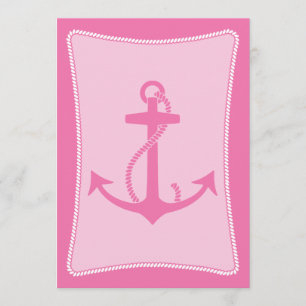 Pink Anchor Invitations