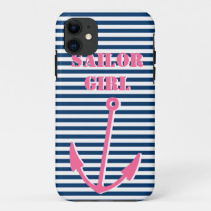Pink anchor iPhone 5 case   Sailor girl