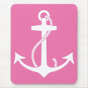 Pink Anchor Mouse Mat