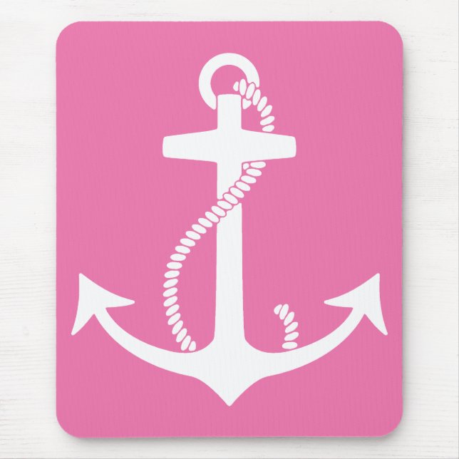 Pink Anchor Mouse Mat (Front)