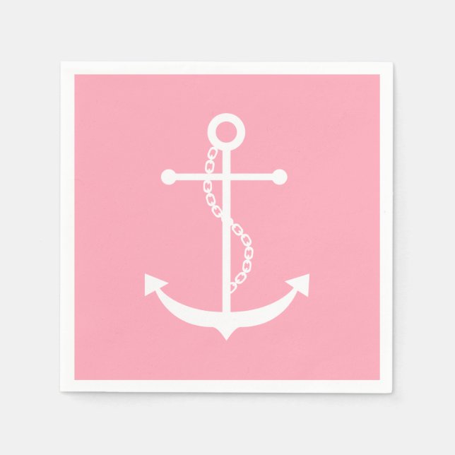 Pink Anchor Napkin (Front)