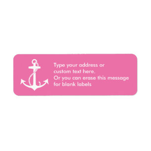 Pink Anchor Return Address Labels