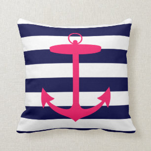 Pink Anchor Silhouette Cushion