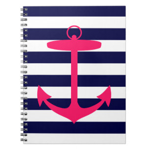 Pink Anchor Silhouette Notebook