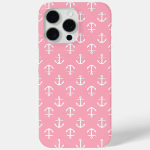 Pink Anchors Pattern iPhone 15 Pro Max Case