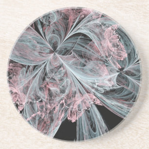 Pink and Aqua Swirls Coaster