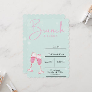 pink and baby blue bridal shower invitation