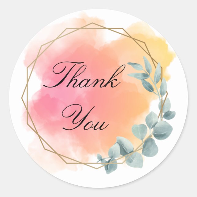 Pink and Beautiful Thank you Sticker (Front)