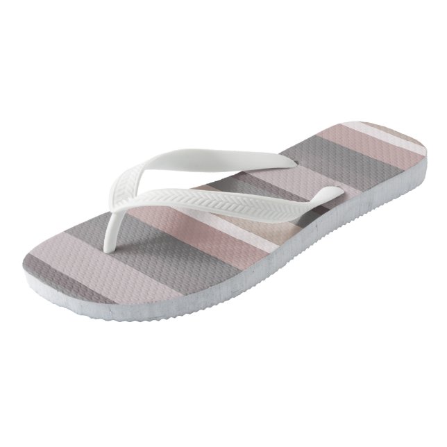 Pink and Beige Abstract Stripes Flip Flops (Angled)