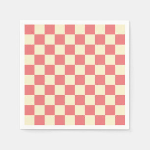 Pink and Beige Checkerboard Napkin