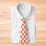 Pink and Beige Chequerboard Tie<br><div class="desc">Pink and Beige Chequerboard</div>