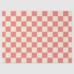 Pink and Beige Chequerboard Tissue Paper