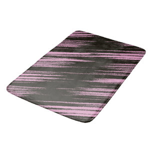 Pink and Black abstract Bath Mat