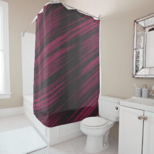 Pink and Black abstract Shower Curtain