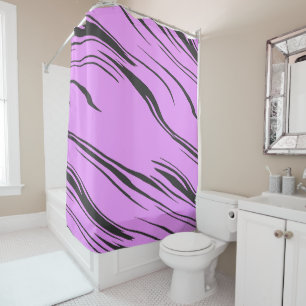 Pink and Black abstract Shower Curtain