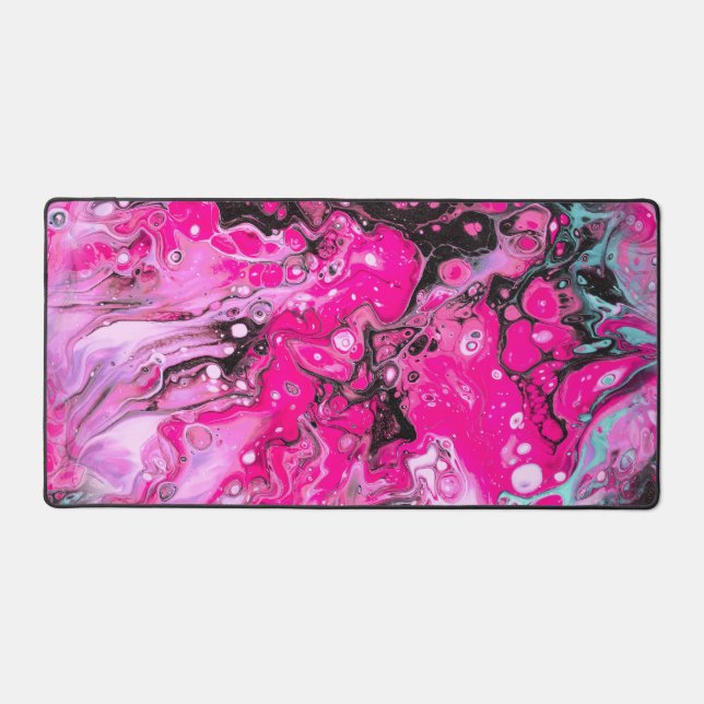 Pink and Black Alien Blood Desk Mat (Front)