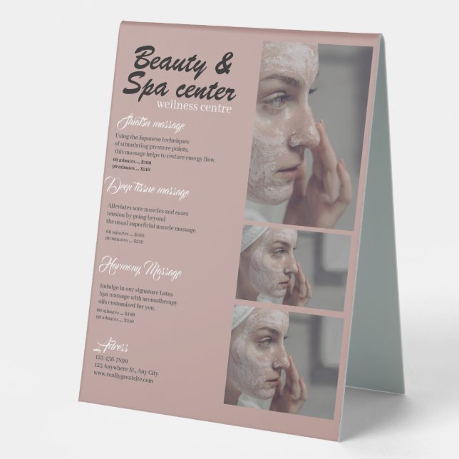 Pink and Black and white Simple Beauty & Spa (Front)