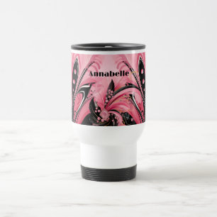 Pink and Black Art Deco Plume Mug