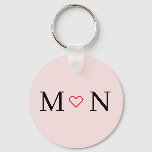 Pink and Black Best Couples Key Ring (Front)