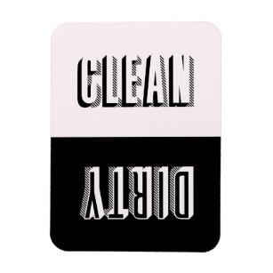 Pink and Black Block Modern Typography Dishwasher Magnet