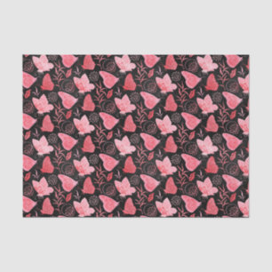 Pink and Black Butterflies Tissue Paper