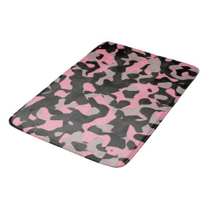Pink and Black Camo   Bath Mat