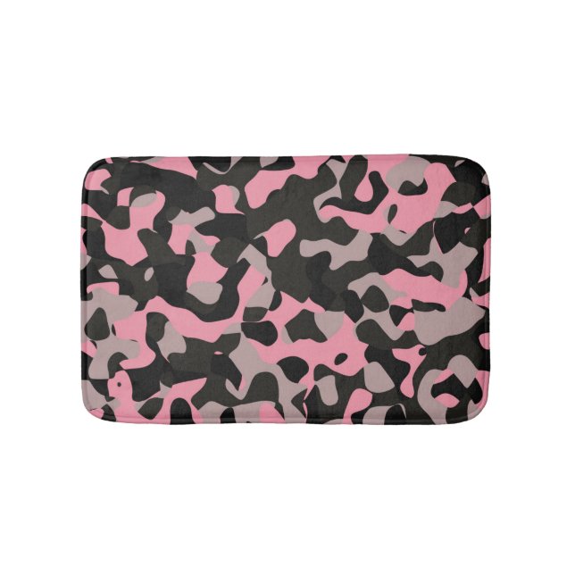 Pink and Black Camo Bath Mat (Front)