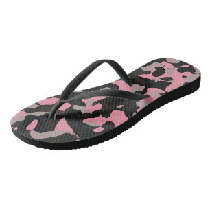 Pink and Black Camo   Flip Flops