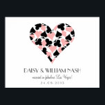 Pink and Black Card Suits Wedding Poster<br><div class="desc">Commemorate your wedding day with an art print. The white space in this modern design makes this poster suitable for guest signatures at the reception, as beautiful art in your home together and even as the traditional paper gift of a first anniversary. Coordinating seamlessly with the Destiny wedding suite but...</div>