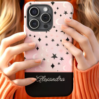 Pink And Black Celestial Moon Stars Script Name
